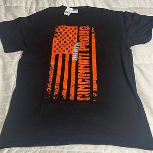 Cincinnati Bengals Proud Black/Orange Flag Short Sleeve Tee